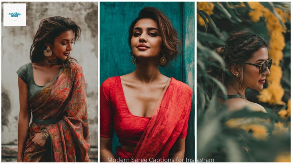 Modern Saree Captions for Instagram