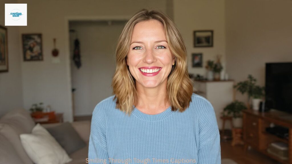 Smiling Through Tough Times Captions